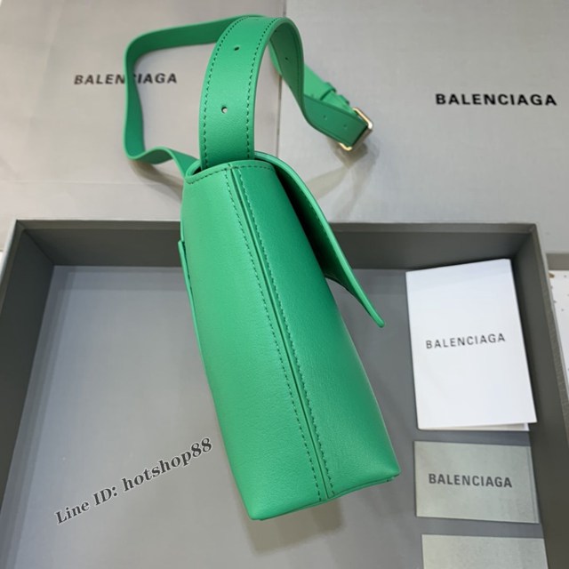 Balenciaga巴黎世家專櫃爆款小號平紋綠色Hourglass沙漏包 fyj1825